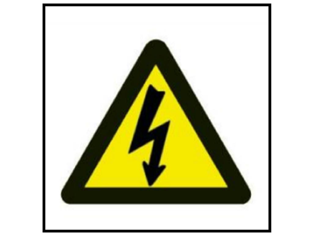 A5 -  Tamanho: 150x150mm - Cuidado, risco de choque elétrico