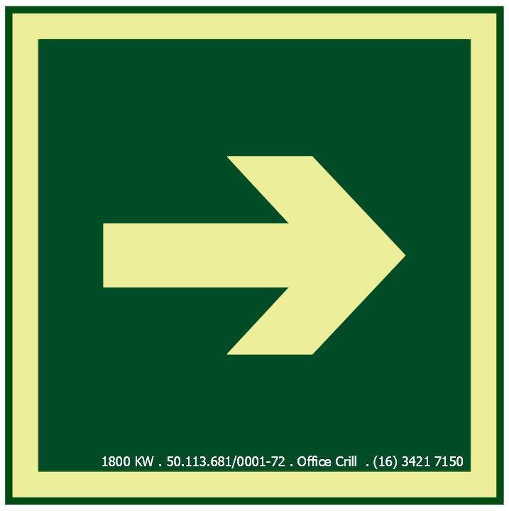 C2 - Tamanho: 110x110mm - Direção de rota de saída à direita