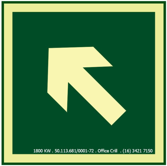 C4 - Tamanho: 110x110mm - Direção de rota de saída à esquerda e acima