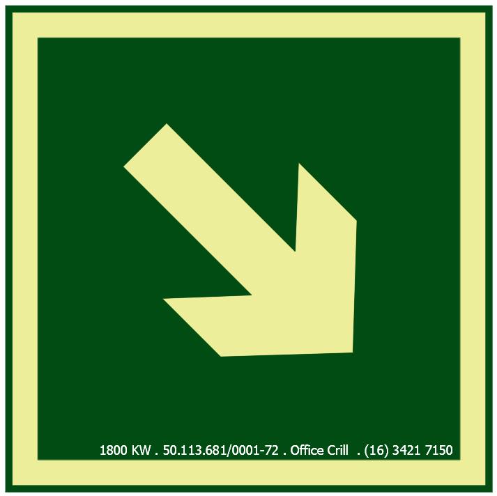 C2 - Tamanho: 110x110mm - Direção de rota de saída à direita e abaixo