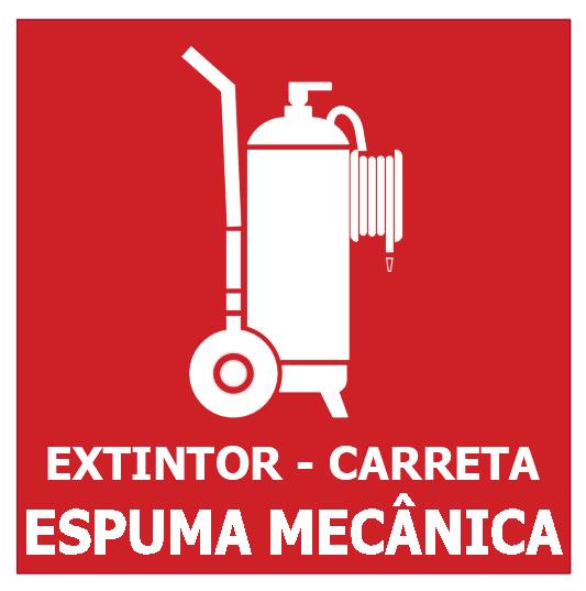 E11EM - Tamanho: 100x220mm - Extintor de incêndio tipo carreta - Espuma Mecânica