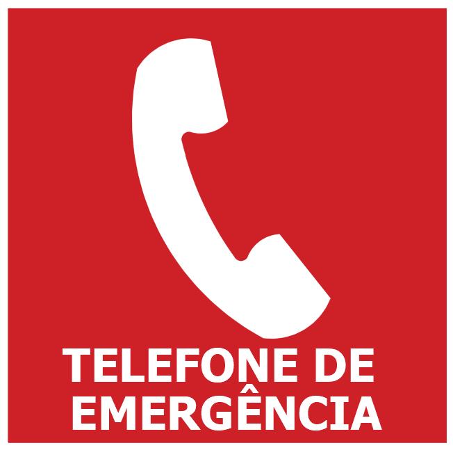 E4 - Tamanho: 100x220mm - Telefone de emergência