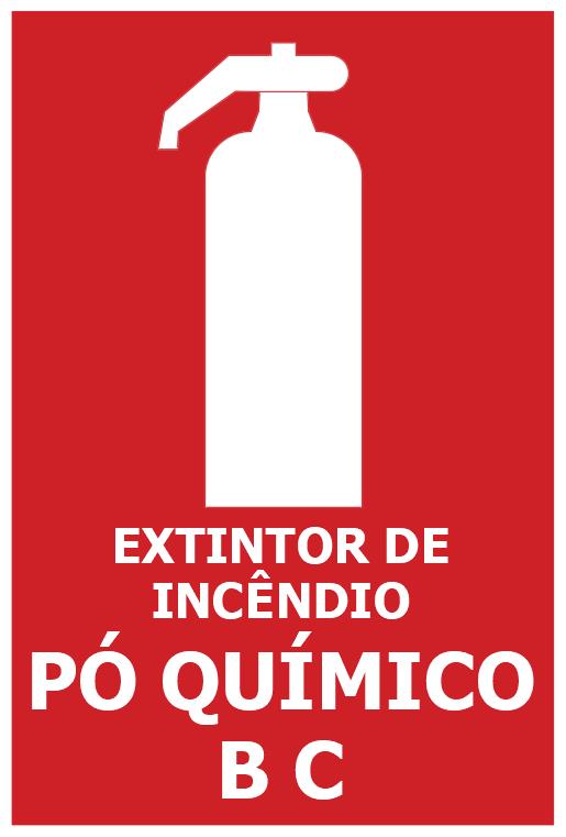 E5bc - Tamanho: 100x220mm - Extintor de incêndio - Pó Químico BC