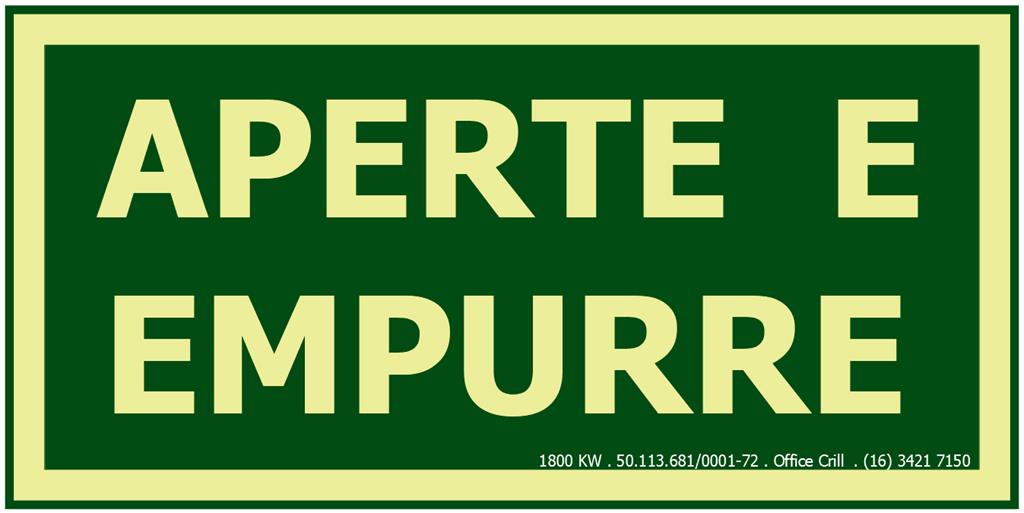 M3 - Tamanho: 100x200mm - Abertura de porta corta-fogo Empurre