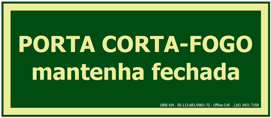 M5 - Tamanho: 100x250mm - Porta corta-fogo mantenha fechada