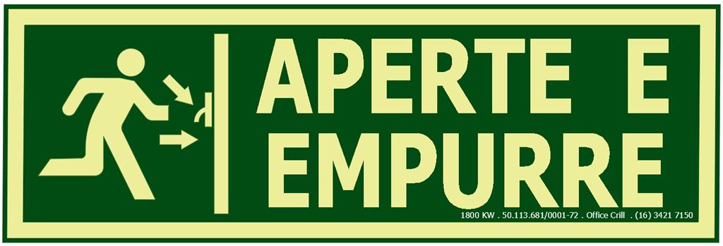 S18 - Tamanho: 100x250mm - Abertura de porta corta-fogo Aperte e empurre