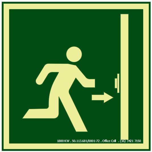 S20 - Tamanho: 150x150mm - Abertura de porta corta-fogo Aperte e empurre